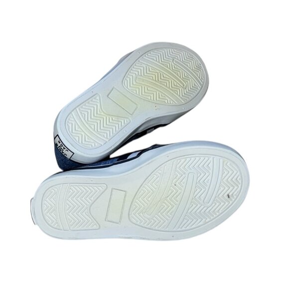 Janie & Jack Chambray Stripe Slip On Sneaker Sz 8 Unisex Blue Denim - Picture 7 of 10